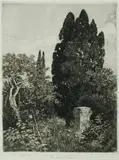 Lionel Lindsay, The Deserted Shrine, Etching & Aquatint