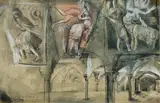 Donald Friend, Carvings at the Church of Vezelay