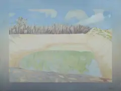 Christopher Wallis, The Sundrenched Dam, 1978, Oil on Canvas