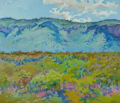 William Salmon, Landscape with Range, Oil on Canvas