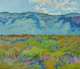 William Salmon, Landscape with Range, Oil on Canvas