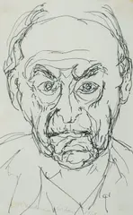 Desiderius Orban, Self Portrait, 1964, Pen & Ink