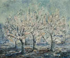 Blossom Trees by Doreen Gadsby, Oil on Canvas Board, sold Oct 2020