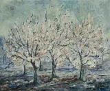 Doreen Gadsby, Blossom Trees, Oil on Canvas Board
