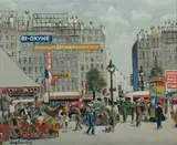 Eugene Barany, Paris Street, 1951, Oil on Canvas Board