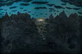 Henri Bastin, Moonrise, 1965, Oil on Foil on Board