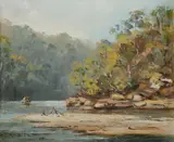Otto Kuster, Port Hacking River Scene, 1973, Oil on Canvas on Board