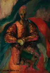 William Drew, Harlequin, 1970, Oil on Canvas on Board