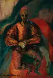 William Drew, Harlequin, 1970, Oil on Canvas on Board
