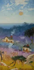 John Cartwright, Smoky Chimneys, Oil on Board