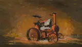 Rex Newell, Old Steam Engine, Mudgee, Oil on Ply