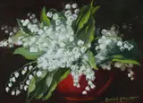 Muriel Annie Elliott, Snowflake Floral Arrangement, Oil on Canvas on Board