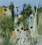 Richard Bogusz, Music Man, Acrylic on Board