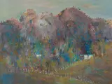 Patrick Carroll, Backhills in the Megalong Valley, 1982, Acrylic & Oil Pastel on Paper