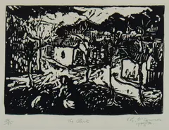 Victor O'Connor, The Park, 1949/1980, Linocut 34/75