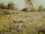 Alex Graham Andrews, Quandialla Slopes, 1974, Oil on Board