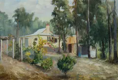 Bush Cottage by Albert John Sherman, Oil on Canvas, sold Oct 2020