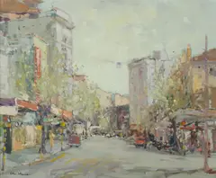 Kings Cross Day by Allan Hansen, Oil on Canvas on Board, sold Oct 2020