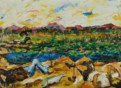 Gil Jamieson, Barramundi Fishermen, Oil on Canvas