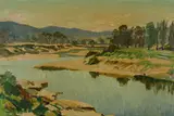 Max Ragless, Riverbend, Oil on Board