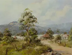 John Hingerty, Farm Landscape, Belligen, 1991, Oil on Canvas on Board