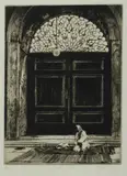 John Barclay Godson, Mosque Door, Cairo, Etching 13/50