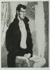 T John Santry, The Student, Aquatint 4/10