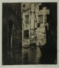 Venetian Canal by Mortimer Menpes, Etching, sold Oct 2020