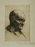 Antonio Dattilo Rubbo, Study of an Old Man, Etching