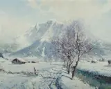 Alexander Follak, Zugspitze (Austria/Germany Border), Oil on Canvas