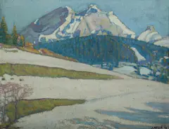 Jean Hellé, Swiss Alps, 1918, Oil on Canvas