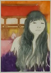 Mieko & Kamigamo by David Silverberg, 1969, Coloured Etching 31/120, offered Oct 2020