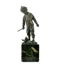 Otto Schmidt-Hofer, Figure of a Small Boy Playing with Cat