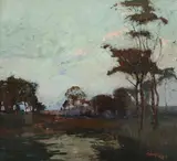 Sydney Long, Moonlit Pastoral with Cattle Going to Water