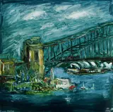 Luna Park by Pro Hart, 1985, Oil on Board, sold Aug 2020