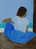 Ray Crooke, Island Girl in Blue, Gouache
