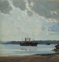 Bradleys Head from Rose Bay by Percy Lindsay, Oil on Canvas on Board, sold Aug 2020