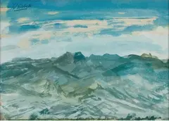 New Guinea Mountain Sketch by William Dobell, Gouache, sold Aug 2020