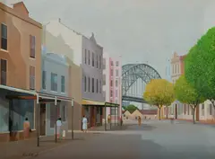 The Rocks, Sydney by Ric Elliot, Oil on Board, sold Aug 2020
