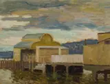 Roland Wakelin, Old Wharf [Watsons Bay, Sydney], 1960, Oil on Board