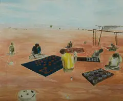 Papunya 2 by Tim Johnson, 1982, Acrylic on Linen, sold Aug 2020