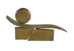 Anna Cohn, Sun Song,' 1977. Bronze with polished patina, ed. 1/5. Signed 'Anna Cohn' (back side lower base). Acquired: 1994 from Goodman estate sale. (H17cm W34cm D4cm)