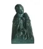 Dora Ohlfsen-Bagge, Angel - Prego Per Te,' c1910. Bronze with green patina, ed. 1/11. Signed 'Dora Ohlfsen 1/11' (at back on base). Acquired: from Davidson Auctions, 2011. (H15cm W9.5cm D15cm)
