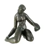 Guy Boyd, Crouching Nude,' c1975. Bronze, ed. 8/12. Signed '8/12 Guy Boyd' (lower left leg). Purchased from Davidson Auctions, 2013 (H31.5cm W30cm D23cm, approx.)