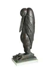 Benjamin Collins, Stork.' Bronze on marble base, signed 'B Collins' (on base at left side). Provenance: 1995 purchased from Ben Collins. (H50.5cm W22cm D15.5cm)