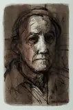 Study of a Man by Margaret Woodward, Pastel, Ink & W/Clr, sold Aug 2020