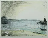 Lloyd Rees, Sunrise at Sandy Bay, 1985, Colour Lithograph A/P ix/x