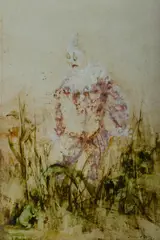 Desmond Digby, Clown Surprised by Frog, 1963, Oil on Board