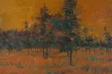 Clem Millward, Native Pines, Dusk, 1980-81, Oil on Ply
