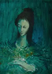 William Drew, Study of a Woman, Oil on Board